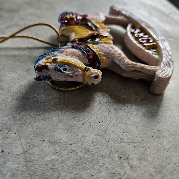 Vintage 1988 Eaton Christmas Treasure hand painted rocking horse ornament in box - Picture 7 of 8
